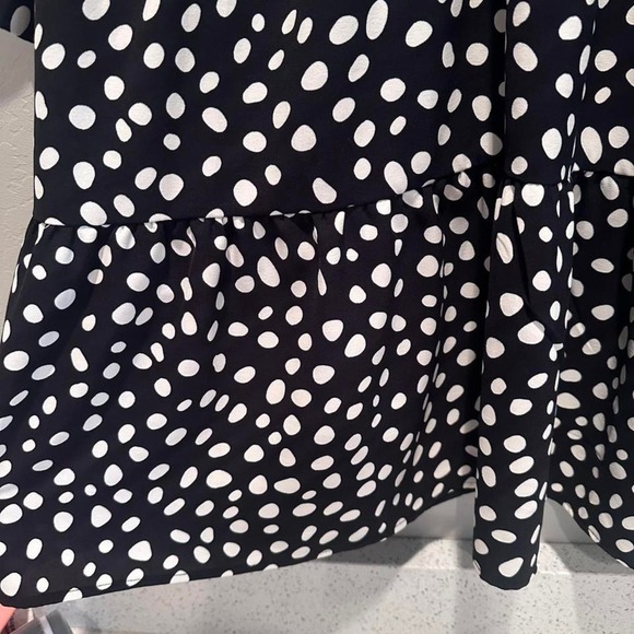 Who What Wear Black White Polka Dot Dress Ruffle Size Medium - Picture 6 of 8